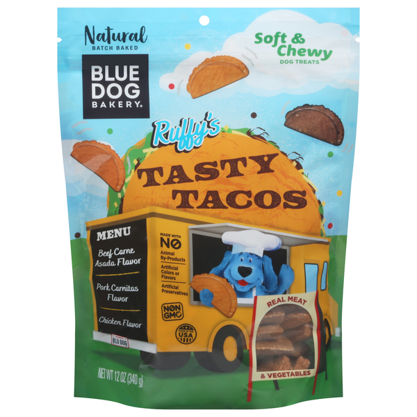 Tortillas & Flat Bread Blue Dog Bakery Dog Treats, Ruffy's Tasty Tacos, Soft & Chewy hero