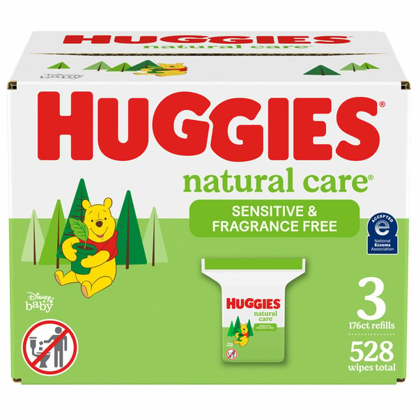 Diapers & Wipes Huggies Natural Care Sensitive Unscented Baby Wipes hero