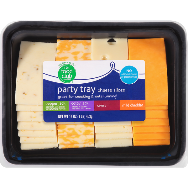 Packaged Cheese Food Club Cheese Slices, Party Tray hero