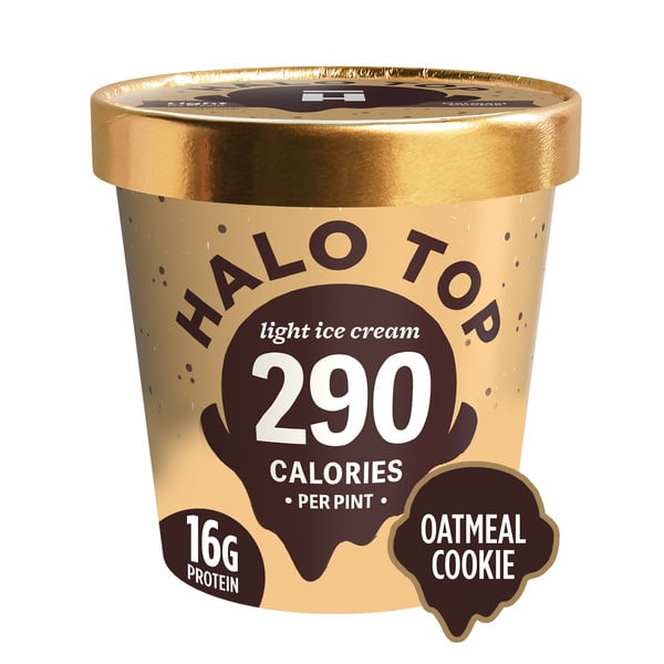 Ice Cream & Ice Halo Top Oatmeal Cookie Light Ice Cream Pint hero