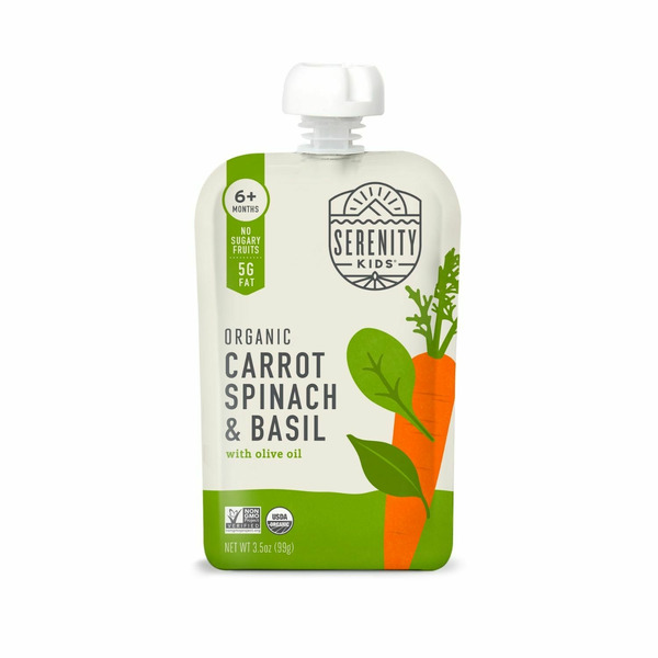 Baby Food & Formula Serenity Kids Organic Carrot, Spinach & Basil with Organic Olive Oil hero