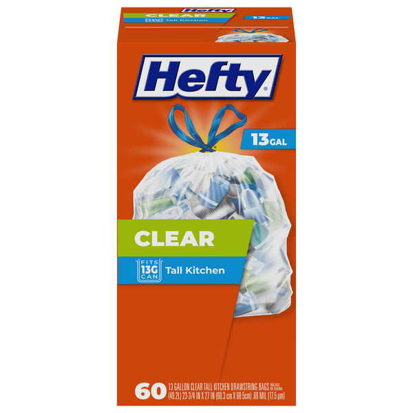 Trash Bags & Liners Hefty Tall Kitchen Bags, Recycling, Drawstring, Scent Free hero