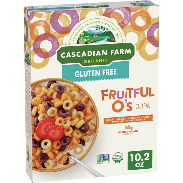 Cereal Cascadian Farm Organic Fruitful O's Cereal, Gluten Free hero