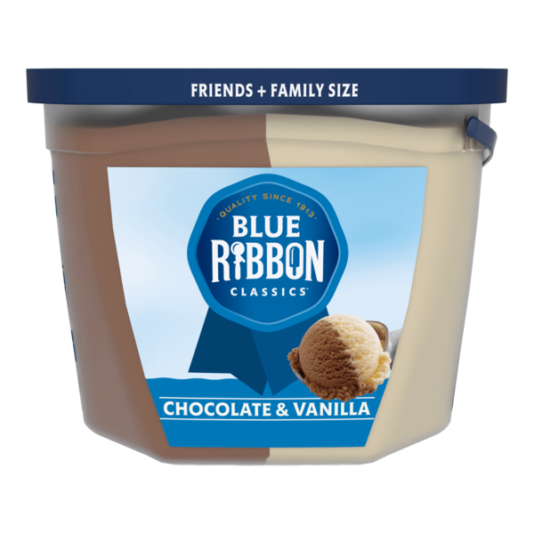 Ice Cream & Toppings Blue Ribbon Classics Chocolate & Vanilla Frozen Dessert Pail hero