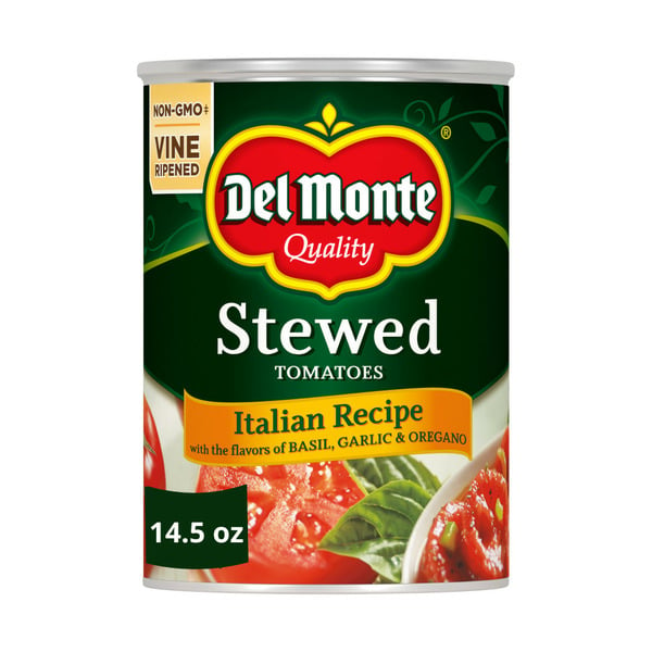 Canned & Jarred Vegetables Del Monte Italian Recipe Stewed Tomatoes with the Flavors of Basil, Garlic & Oregano hero