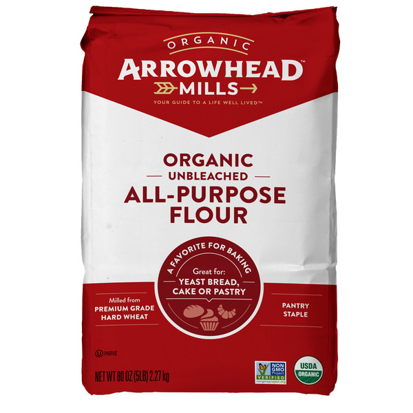 Baking Ingredients Arrowhead Mills Unbleached Organic All Purpose Flour hero