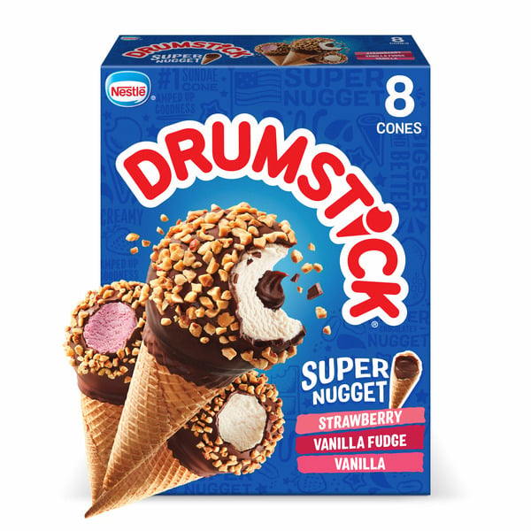 Frozen Dessert & Novelties Drumstick Super Nugget Variety Pack Cones hero