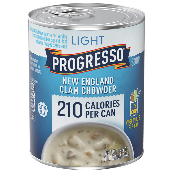 Soup, Broth & Bouillon Progresso Soup, New England Clam Chowder, Light hero