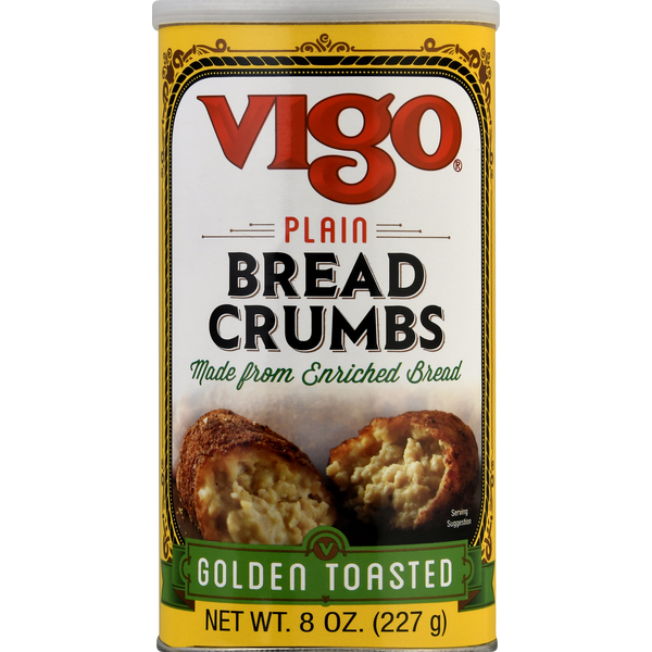 Marinades & Meat Preparation Vigo Bread Crumbs, Golden Toasted, Plain hero