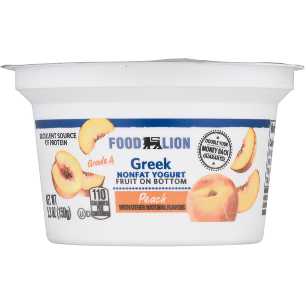 Yogurt Food Lion Fruit on the Bottom Peach Nonfat Greek Yogurt hero