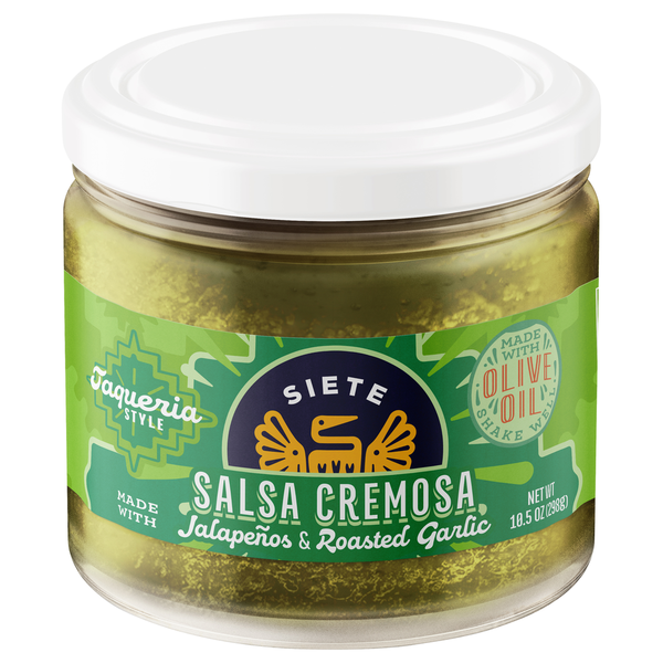 Siete Salsa Cremosa, Jalapenos & Roasted Garlic, Taqueria Style hero