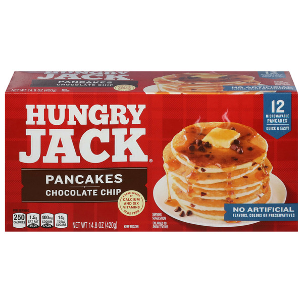 Hot Cereal & Pancake Mixes Hungry Jack Frozen Chocolate Chip Pancakes hero