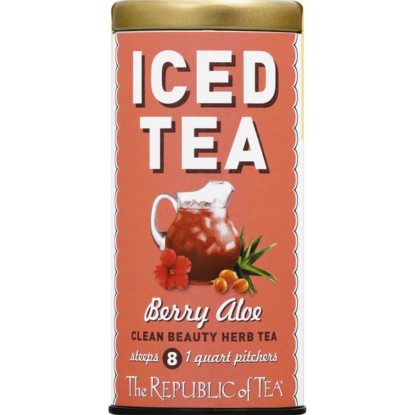 Tea The Republic of Tea Iced Tea, Berry Aloe, Pouches hero