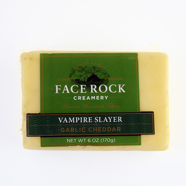 Packaged Cheese Face Rock Creamery Vampire Slayer, Garlic Cheddar Cheese hero