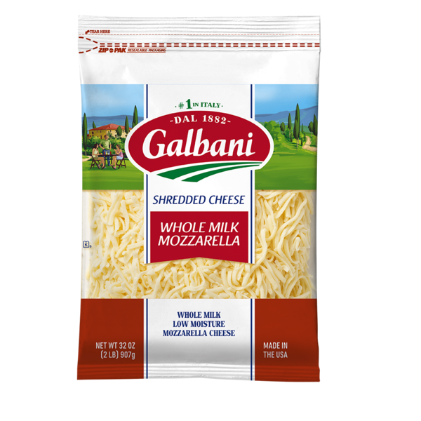 Cheese Galbani Whole Milk Mozzarella Shredded Cheese hero