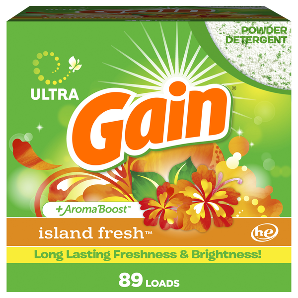 Laundry Gain Powder Laundry Detergent for Regular and HE Washers, Island Fresh Scent hero