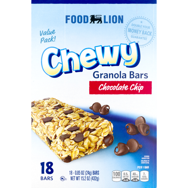 Energy & Granola Bars Food Lion Chocolate Chip Chewy Granola Bar hero