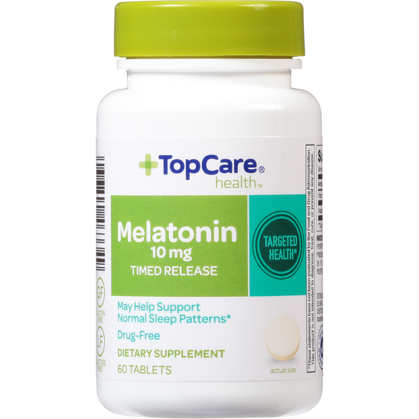 Vitamins & Supplements TopCare Melatonin, 10 mg, Timed Release Tablets hero