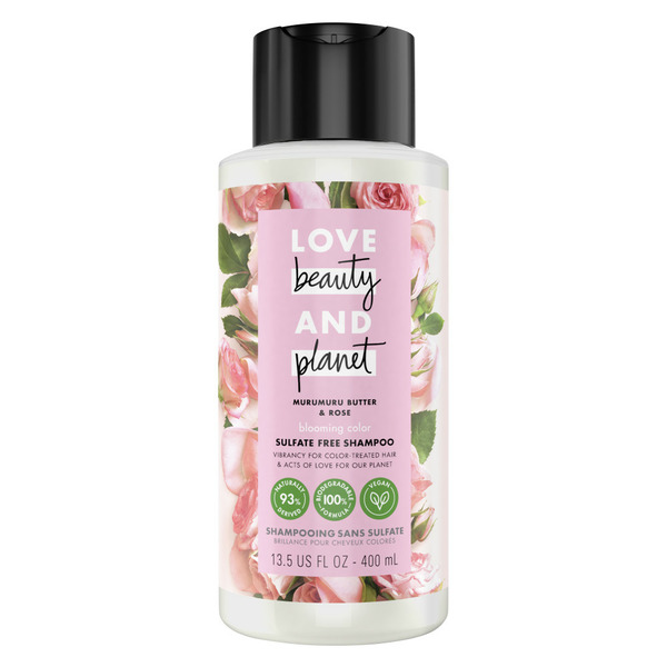 Hair Care Love Beauty and Planet Blooming Color 100% Biodegradable Shampoo Murumuru Butter & Rose hero