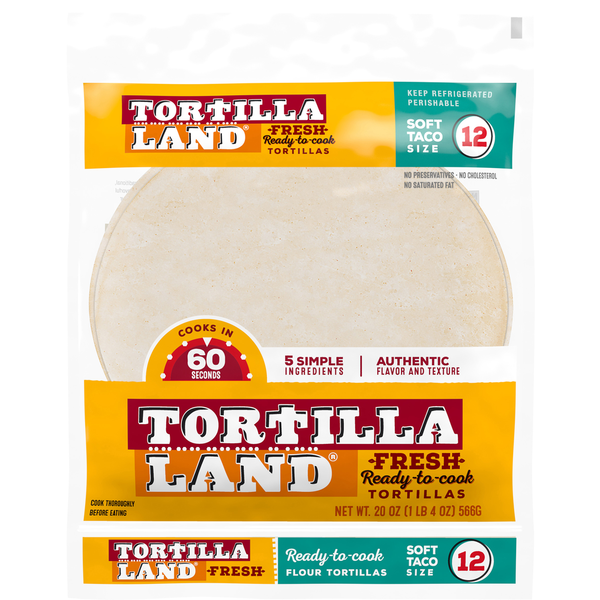 Tortillas & Flat Bread TortillaLand Flour Tortillas, Fresh, Soft Taco Size hero