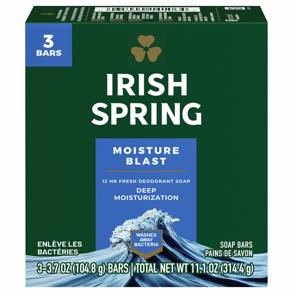 Body Lotions & Soap Irish Spring Men's Bar Soap, Moisture Blast hero