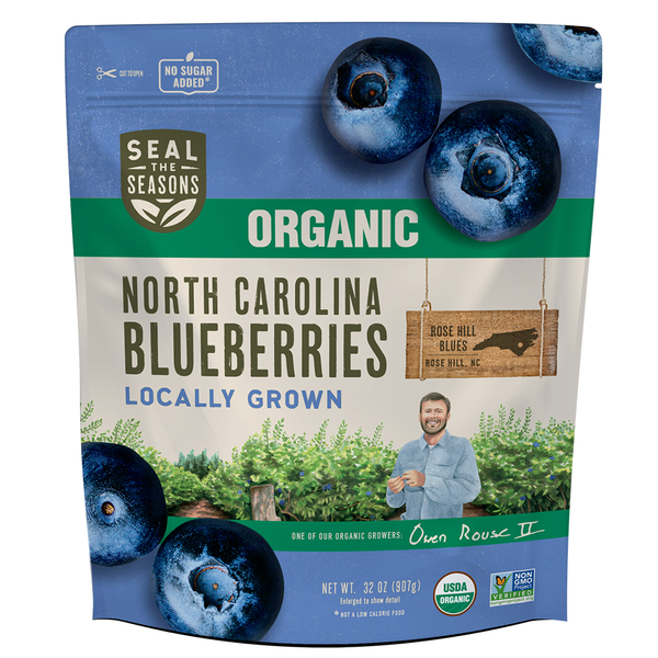 Fresh Fruits Seal the Seasons Organic North Carolina Blueberries hero