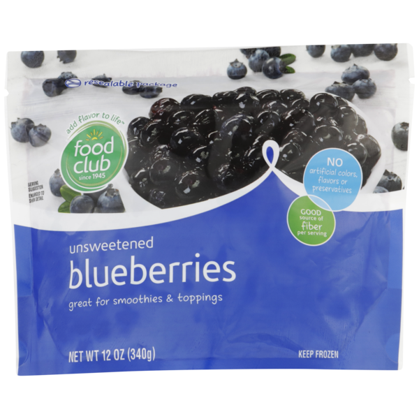 Frozen Produce Food Club Unsweetened Blueberries hero