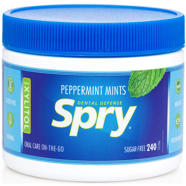 Mint & Gum Spry Sugar Free Mints Peppermint Flavor with Xylitol, No Aspartame hero