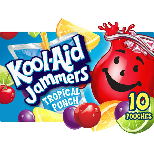 Multipack & Aseptic Juice Kool-Aid Jammers Tropical Punch Flavored Kids 0% Juice Drink Pouches hero