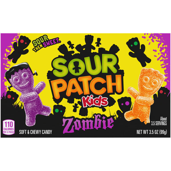 Snacks Sour Patch Kids Zombie Orange & Purple Soft & Chewy Halloween Candy hero