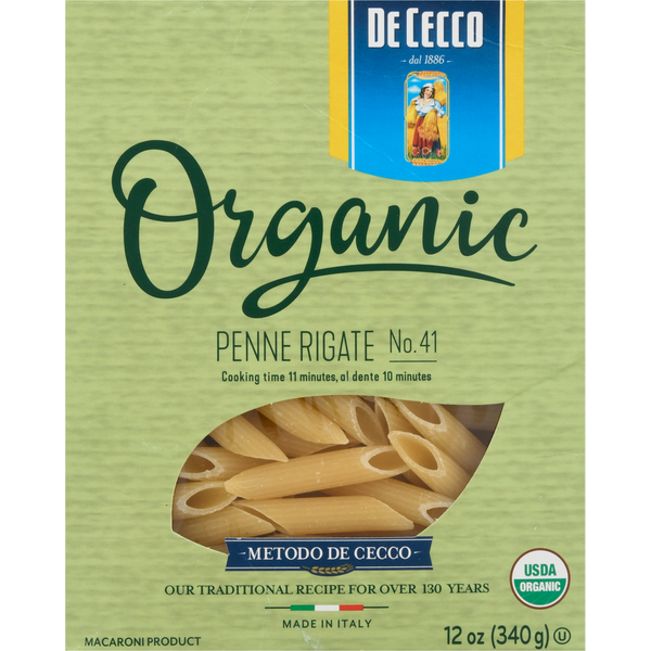 Dry Pasta De Cecco Penne Rigate, Organic, No. 41 hero