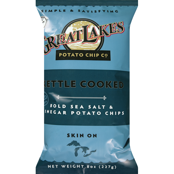 Chips & Pretzels Great Lakes Potato Chips, Bold Sea Salt & Vinegar, Kettle Cooked hero