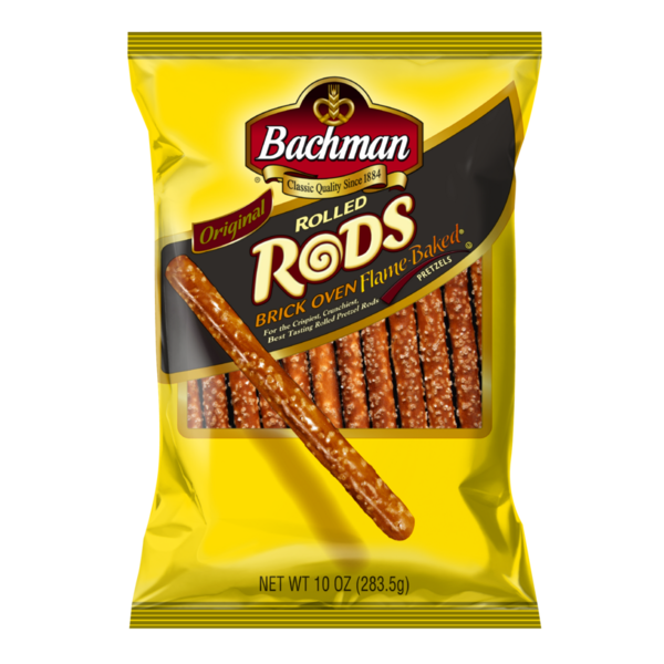 Chips & Pretzels Bachman Rolled Rods Flame Baked Pretzels hero