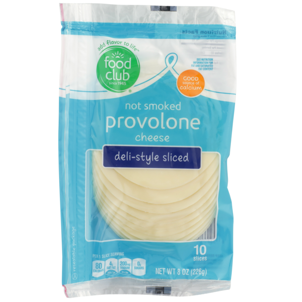 Specialty Cheeses Food Club Deli-style Sliced Not Smoked Provolone Cheese hero