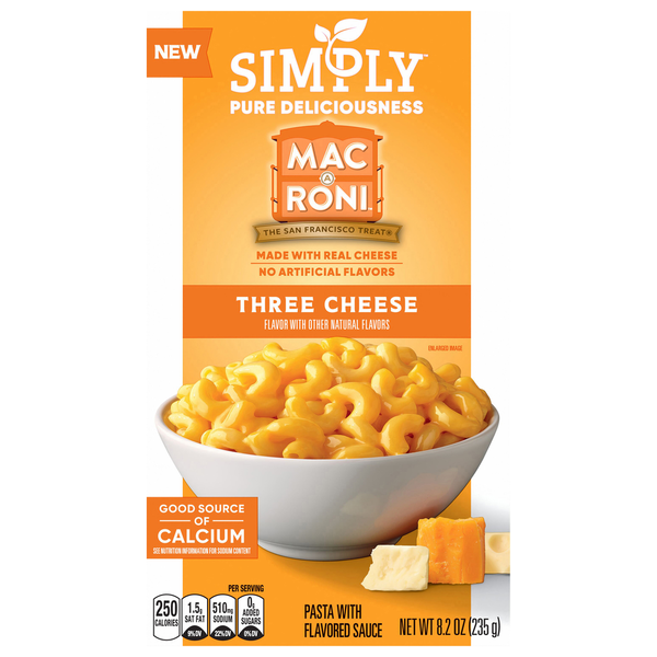 Mac-A-Roni Pasta, with Flavored Sauce, Three Cheese hero