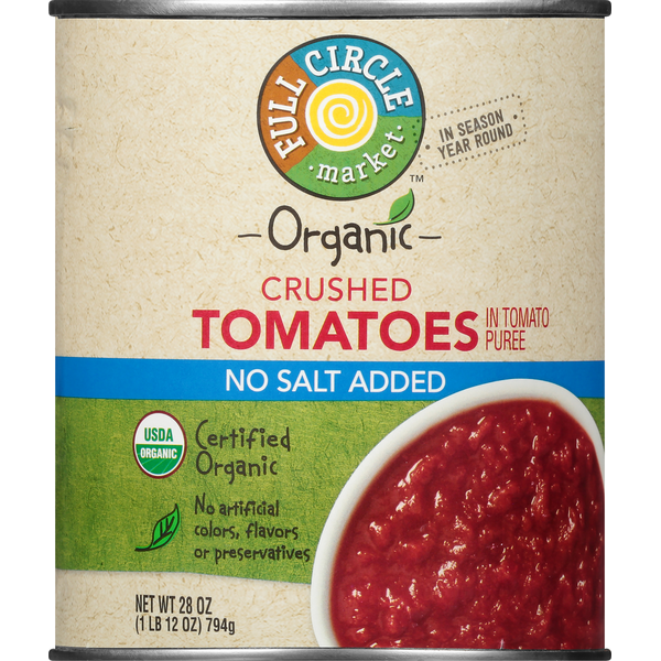 Canned & Jarred Vegetables Full Circle Tomatoes in Tomato Puree, Crushed hero