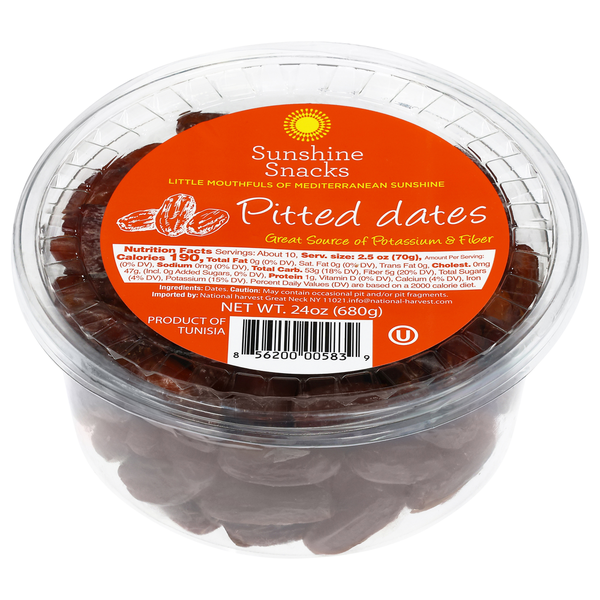 Nuts, Seeds & Dried Fruit Sunshine Snacks Dates, Pitted hero