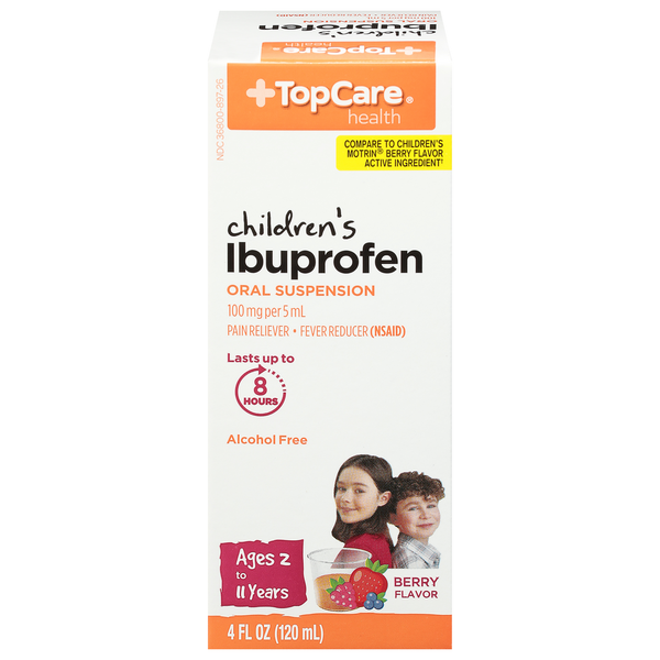 Baby First Aid & Vitamins TopCare Ibuprofen, Children's, 100 mg, Berry Flavor hero