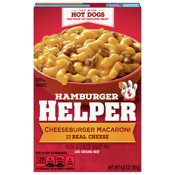 Instant Foods Hamburger Helper Pasta & Cheesy Sauce Mix, Cheeseburger Macaroni hero