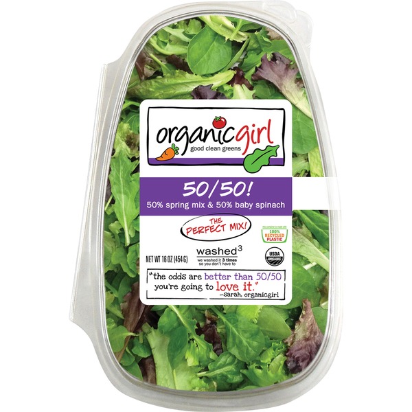 Packaged Vegetables & Fruits Organic Girl 50/50!, Spring Mix & Baby Spinach hero