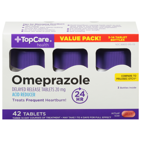 Digestion TopCare Omeprazole, 20 mg, Value Pack, Tablets hero