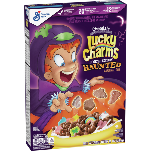 Cereal Chocolate Lucky Charms with Haunted Marshmallows Halloween Cereal hero