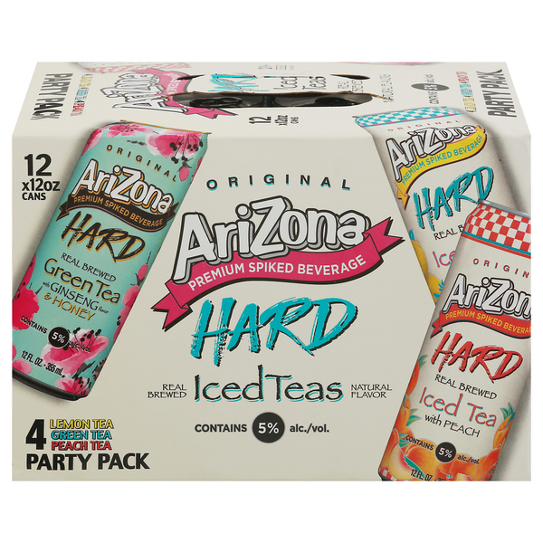 Beers & Coolers AriZona Spiked Beverage, Premium, Iced Teas, Original, Party Pack hero