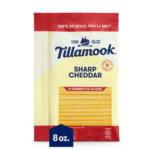 Packaged Cheese Tillamook Farmstyle Sharp Cheddar Cheese Slices hero