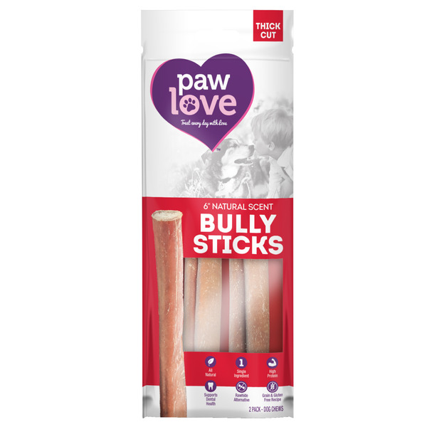 PawLove 6" Bully Sticks hero