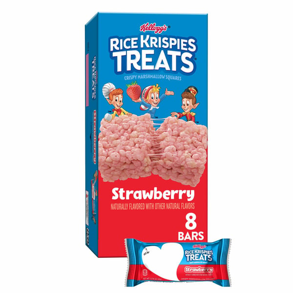 Bakery Desserts Kellogg's Rice Krispies Treats Marshmallow Snack Bars, Kids Snacks, Lunch Snacks, Strawberry hero