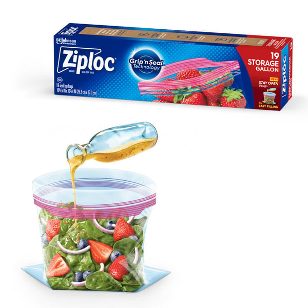 Ziploc Double Zipper Storage Gallon Bags - 19 CT