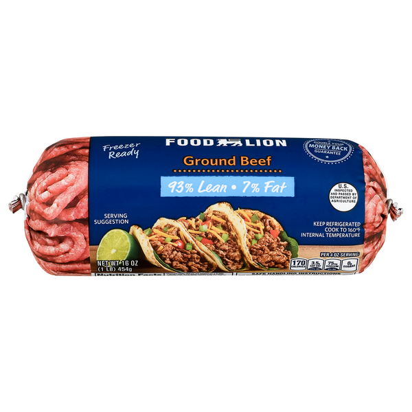 Fresh Beef, Lamb, Veal Food Lion 93% Lean Ground Beef hero