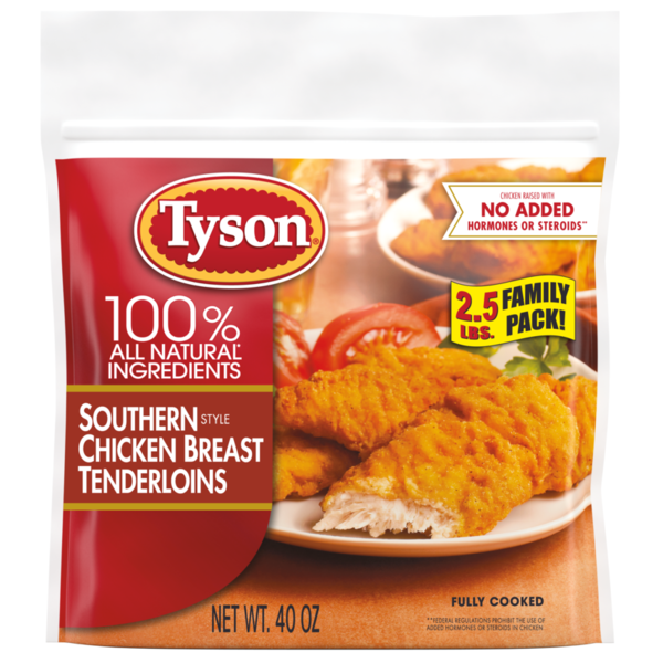 Frozen Meat Tyson Fully Cooked Southern Style Chicken Tenders, Frozen hero