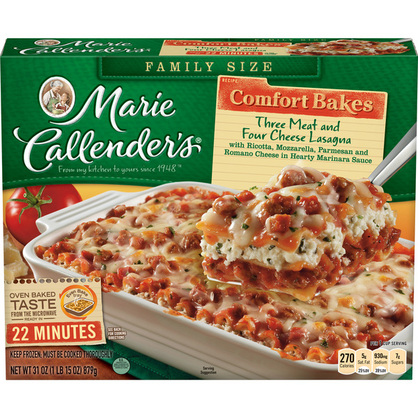 Frozen Meals Marie Callender's Family Serve Meat Lasagna hero